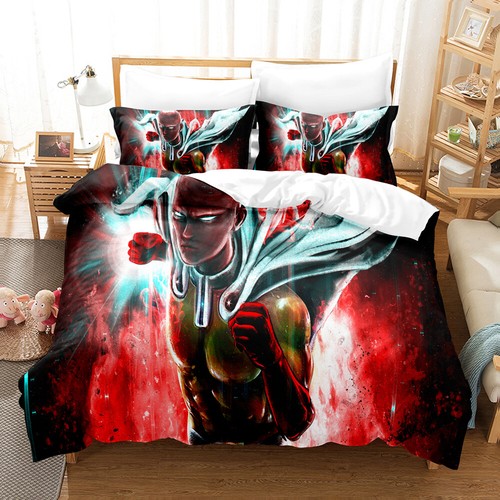 Anime One Punch Man Duvet Cover Sets Pillowcase Bedding Set Home Textile Gift - Picture 31 of 36