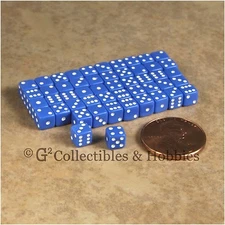 NEW 5mm 50 Opaque Blue Mini Dice Set RPG Game Miniature Tiny 3/16 inch D6 Koplow
