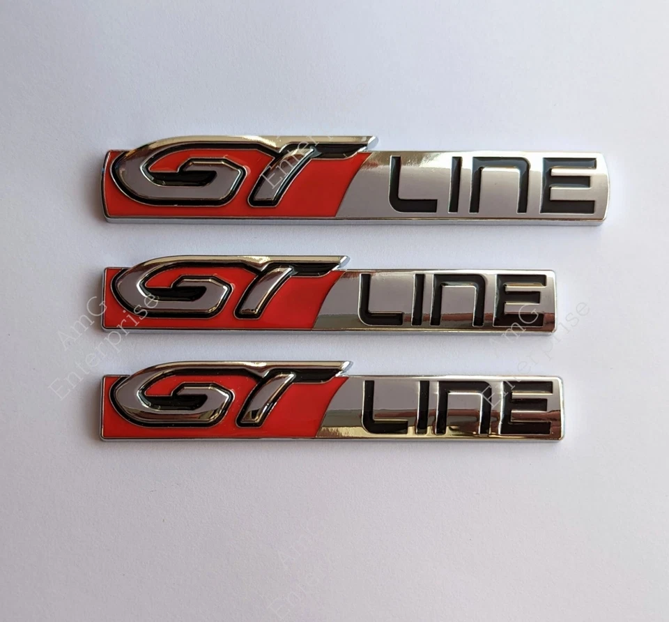 Juego de insignia trasera y lateral GT Line plateada roja negra para Peugeot 208 2008 308 3008 Foto 2 de 4