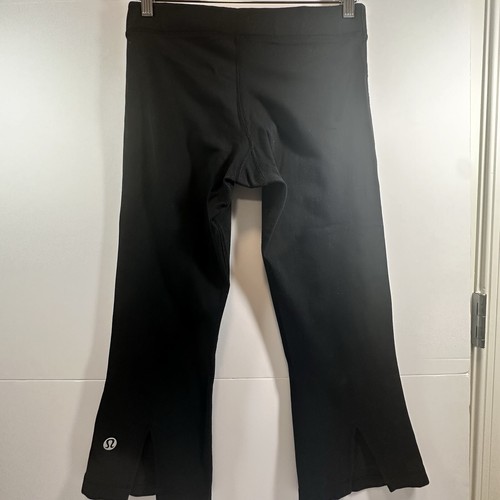 Lululemon Split Hem Cropped Leggings Black Capri Flare missing Drawstring - Bild 2 von 8