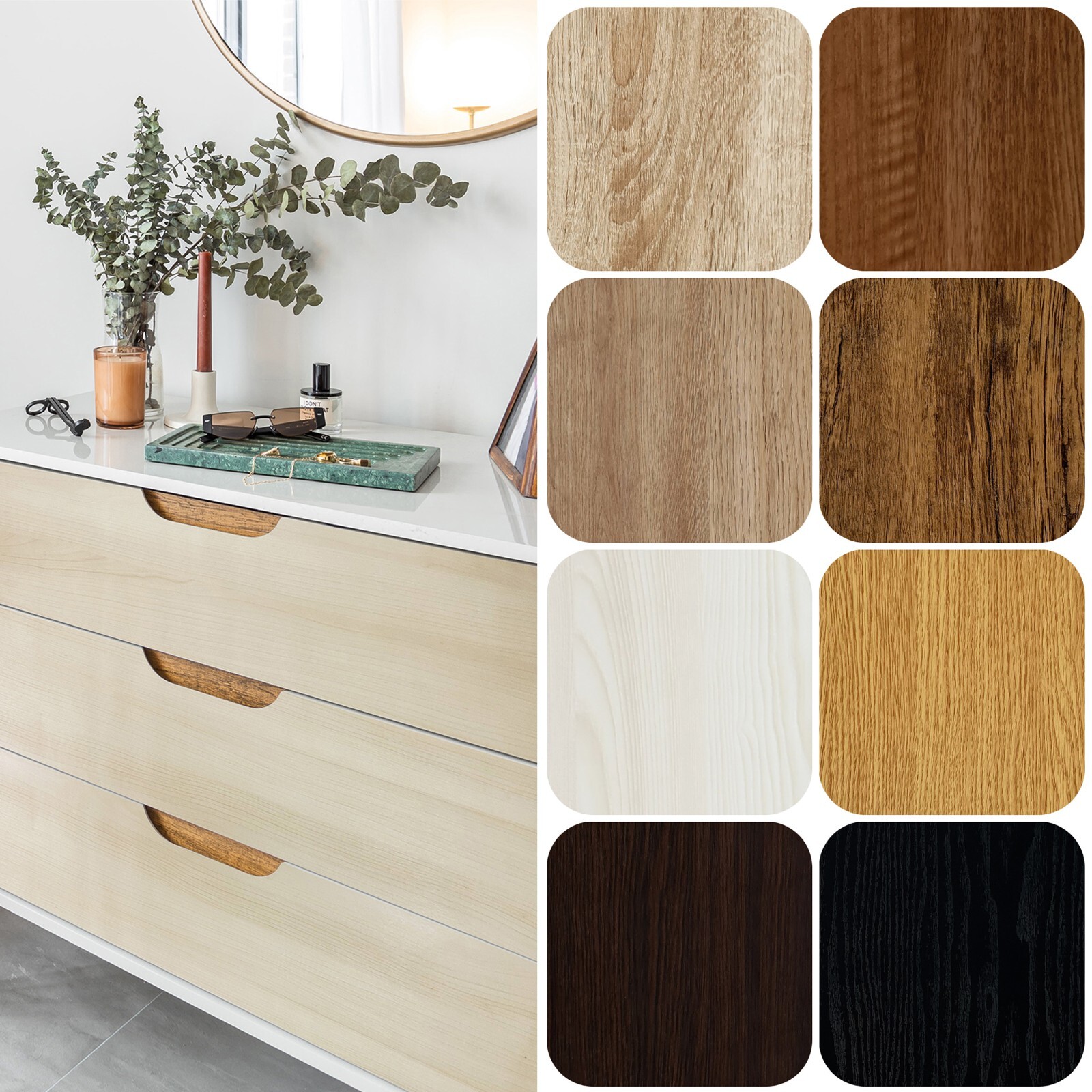 Klebefolie Möbel Folie Tapete Holz Küche Schrank Tür Holzoptik Selbstklebefolie