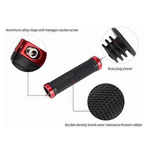 Cycling Lock-On Ends Ergonomic Rubber Bicycle Handlebar MTB Mountain Bike Grips - Picture 5 of 16