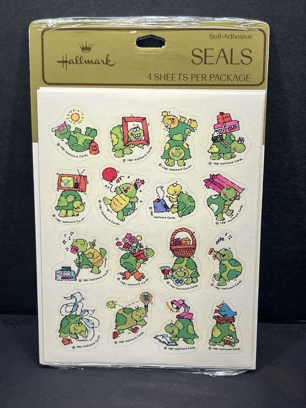 Vintage 1981 Hallmark Turtle new sealed stickers