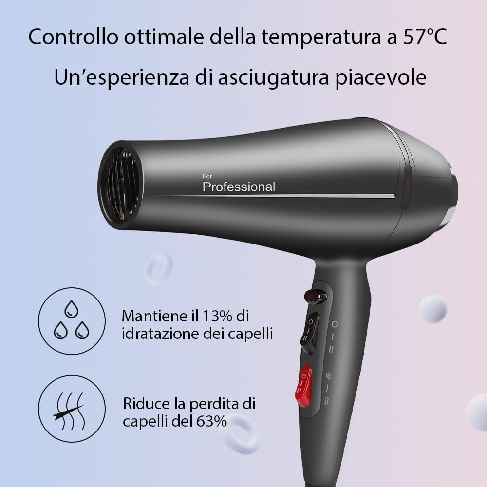 Asciugacapelli Professionale a Ioni: Qualità da Salone e Diffusore - 4