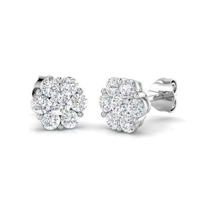 Ohrstecker 0,97 kt runde Lab Grown Diamant in 9 Karat Weißgold