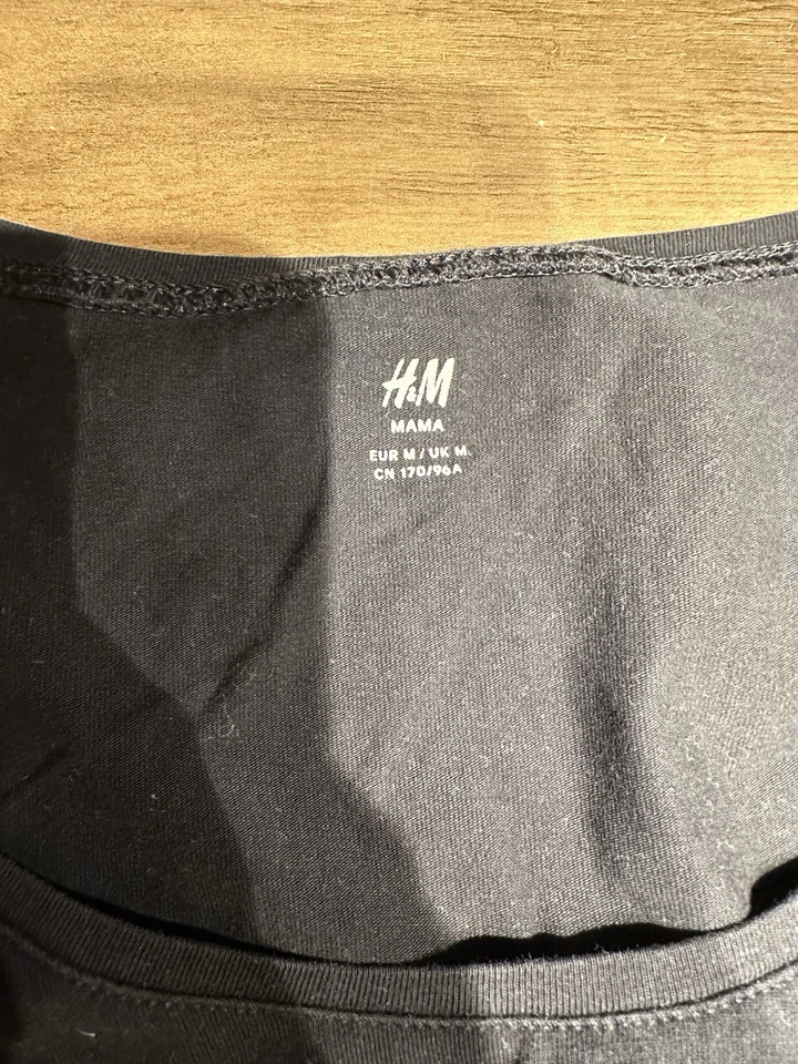 Still T Shirt Schwarz H&M Gr. M 38 Umstandsmode Shirt Schwangerschaft - Bild 2 von 2