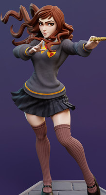 Hermoine Cosplay Hexenmädchen - unbemaltes maßstabsgetreues Modell - Harry Potter Fanart Mini