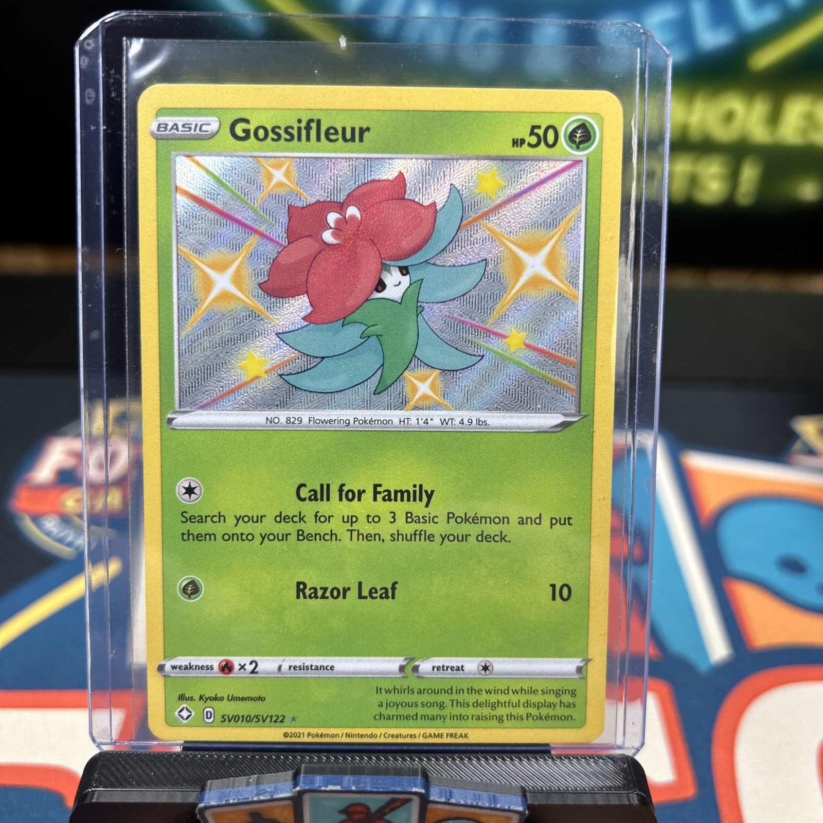 Pokemon - Gossifleur - SV010/SV122 - Shining Fates Shiny Vault - Holo NM
