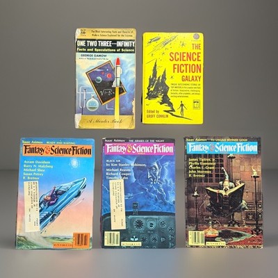 Vintage Sci-Fi Paperback & Magazine Lot of 5 Gamow Conklin Fantasy Science