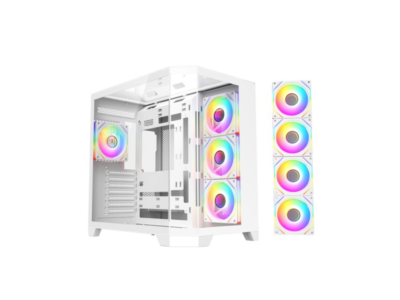 Игровой компьютер ATX из закаленного стекла DIYPC ARGB-N8-W White с двумя разъемами USB 30 1 xType C 27790₽