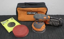 RIDGID R2601 5" Variable-Speed Dual Random Orbital Hand Sander - W/Accessories.