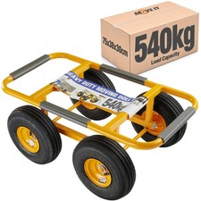 Dolly Trolley Removal Cart, 25cm Pneumatic Wheels, 540kg Load, Metal, 75x38cm