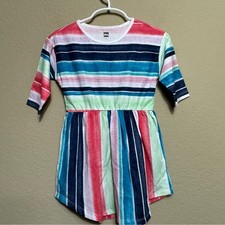 Toddler Tea Collection Everyday Watercolor Stripe Hi-Lo Midi Dress Girls 2 Artsy