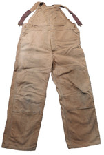 1960's BIG C LOGO Carhartt Bib Overalls 46X31 Canvas Carpenter Duck VTG