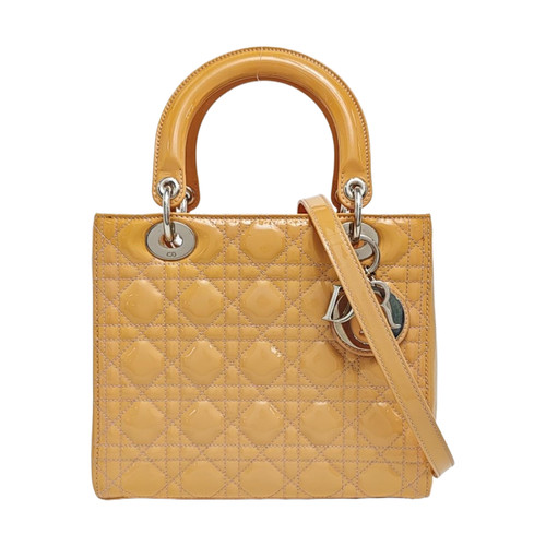 【Authentic】 DIOR Lady Dior Yellow Patent leather Handbags (DDP)