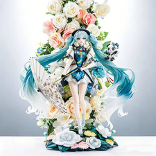 High Quality 26Cm Hatsune Miku Panda Action Figure Anime Blue Hair Twin Tails Gi