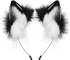 Handmade Faux Fur Fox Wolf Ears Headband Halloween Christmas Cosplay Party Costu