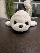 SeaWorld Parks Arpa Foca Cachorro Peluche Blanco 16" Grande Peluche Recuerdo