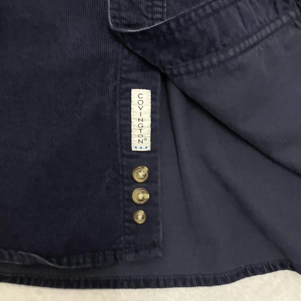 Camisa de pana Covington azul marino para hombre XL manga larga 100 % algodón abotonada Foto 4 de 4