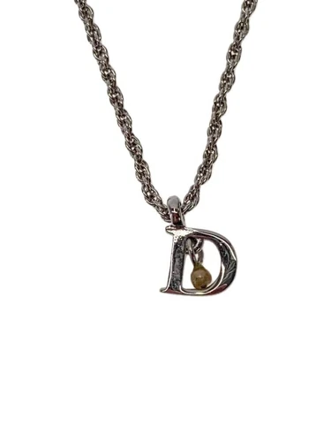 Collana donna Christian Dior SV925 in argento con motivo Top D usata