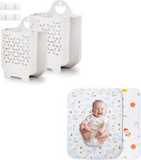 Collapsible Laundry Basket 2-Pack & Portable Baby Changing Pad 2-Pack