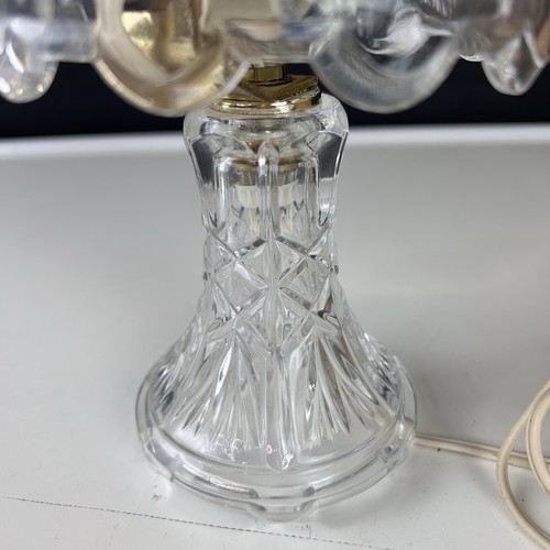 Vintage Crystal Glass Table Lamp 11” X 6” Tested Working Rollover Switch - Picture 9 of 12
