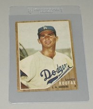1962 TOPPS BASEBALL #5 SANDY KOUFAX LOS ANGELES DODGERS MCCANNENTERPRISES