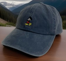 Disney Parks Mickey Mouse Blue Denim Dad Baseball Hat Cap Adjustable Adult Size