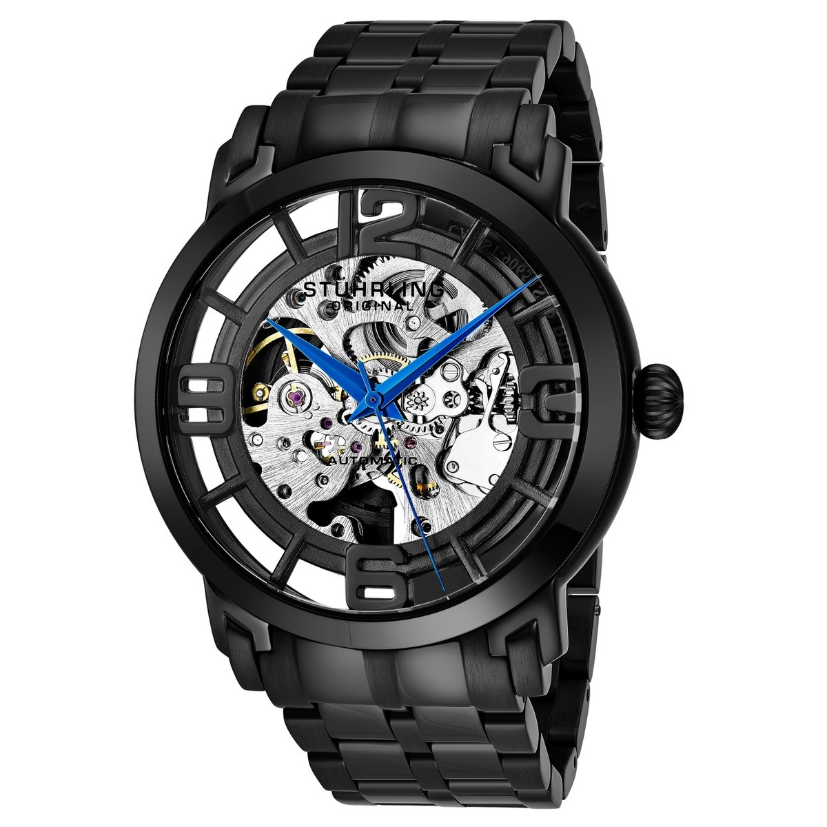 Stuhrling 165B2B 335B1 Winchester 44 Elite Automatic Skeleton Mens Watch
