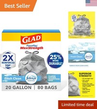 Glad Tall Kitchen Trash Bags 20 Gallon, XL MaxStrength Febreze Clean 80 Count