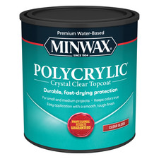 Minwax Polycrylic Protective Finish, Clear Gloss, Clear, 1 Quart