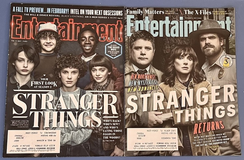 STRANGER THINGS Entertainment Weekly magazine  2/17/17 & 10/6/17 RARE