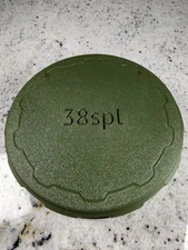 38 spl Ammo Box Holds 55=Cartridges. Lid Screws On. Green  3d Printed. Stackable