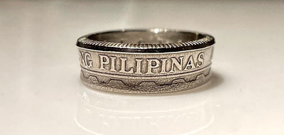 Filipino Vintage Ring | Philippines Peso Coin Ring Band Asian Hand Made  5-12