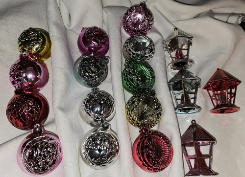 Vintage Christmas Bradford Lantern Bell Disco Ball Shiny Bright Ornaments Lot 34 - Picture 14 of 19