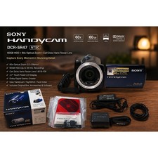 Sony Handycam DCR-SR47 Blue 60GB HDD Camcorder 60x Optical Zoom Carl Zeiss Lens