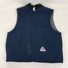 Bulwark FR Flame Resistant Navy Blue Quilted Work Vest LNS2NV4 Mens Large L