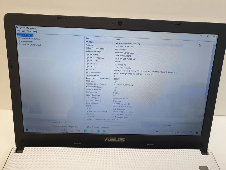 ASUS X501A 15.6 Intel Core i3, 4GB RAM 120gb SSD Windows 10 Home Laptop - Image 3 of 4