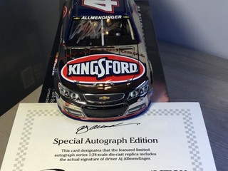 SIGNED 1:24 AJ Allmendinger #47 KINGSFORD CHROME 2014 AUTOGRAPHED NASCAR w/ COA