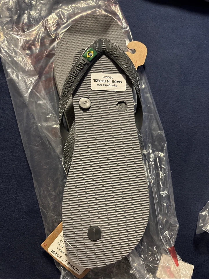 Chanclas Havaianas para mujer delgadas gris acero talla 39/40 EUR, 9/10 EE. UU. Foto 2 de 4