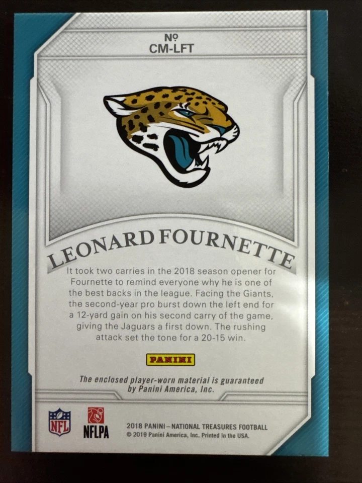 2018 NATIONAL TREASURES CENTURY MATERIALS LEONARD FOURNETTE PATCH PRIME 5/5 - Image 4 of 4
