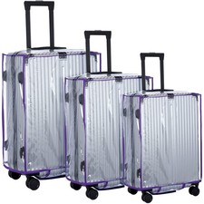 Travel Luggage Cover 3 Pieces Clear PVC Suitcase Covers Protector