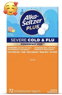 Alka-Seltzer Plus Severe Cold and Flu, Citrus (72 ct.)  Fever & Body Aches Cough