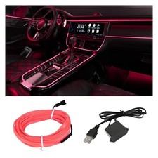 El Wire Interior Car Led Strip Lights Usb Neon Light With Pink