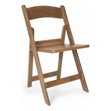 Indoor/Outdoor Lightweight Wood Look Resin Folding Event Chair in Chestnut
