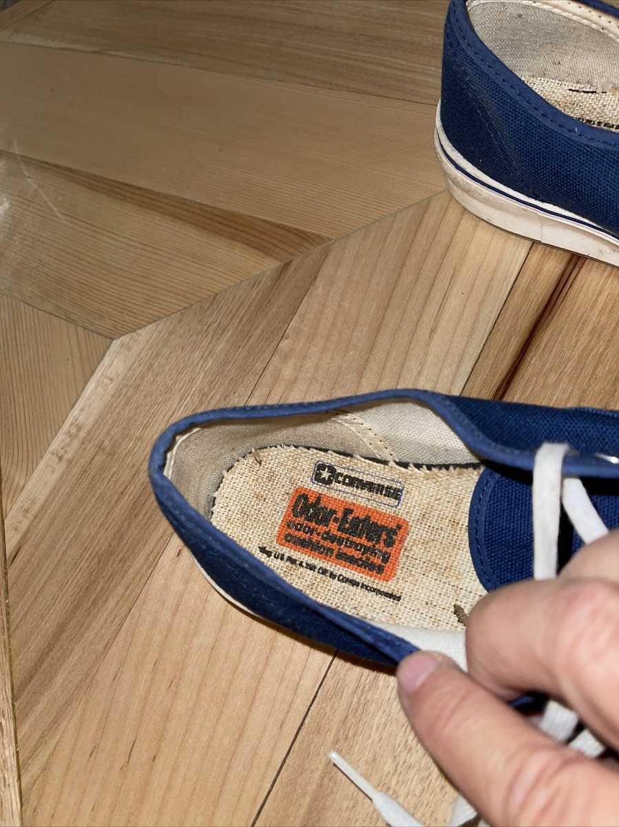 Vintage NOS 1970s Converse Boaters Canvas Blue Shoes US4.5