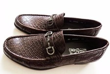 SALVATORE FERRAGAMO Crocodile Alligator Leather Shoes 8.5 US 41.5 Euro 7.5 UK