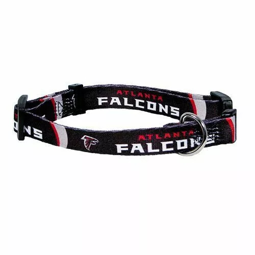 ATLANTA FALCONS DOG COLLAR ADJUSTABLE NYLON BLACK XS EXTRA SMALL MEDIUM - Picture 1 of 1