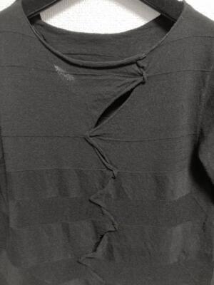 Yohji Yamamoto NOIR Black Asymmetrical Knit Top, Size 2