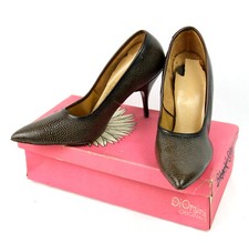 Vintage Barini Sophisticates Faux Lizard Pointy Toe Pumps Heels Shoes 6.5 7